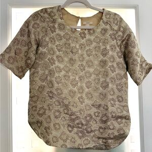 J. Crew Gold Patterned Blouse